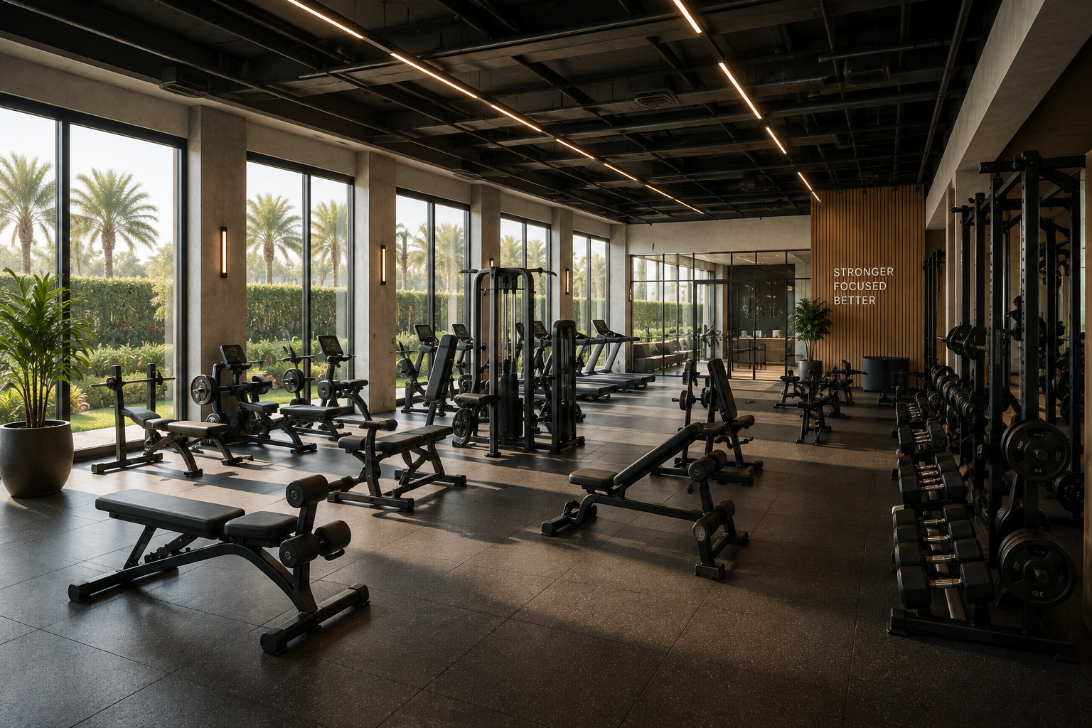 Modern premium gym interior