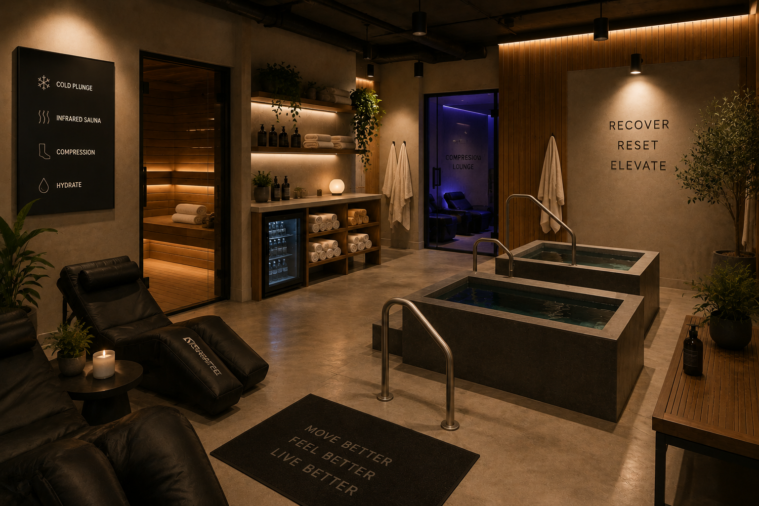 Cold plunge recovery studio