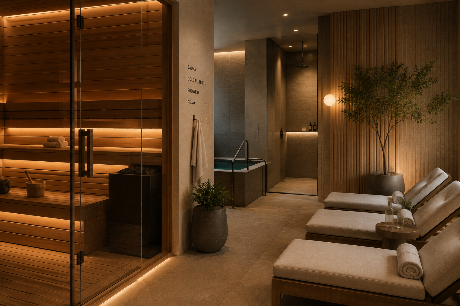 Sauna and recovery lounge